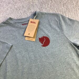 Fjallraven Fox Boxy Logo Tee Grey Organic Cotton T-Shirt Womens Size S NWT